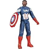 Hasbro Marvel Studios Titan Hero Serisi Captain America Aksiyon Figürü 30 cm F9276 - 01-Mavi