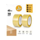 Hasbros HS002 Koli Bandı 45 mm x 100 Metre Şeffaf Güçlü Yapışkanlı Kopmayan Koli Bandı (2 Adet)