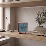 Hasbünallâhü ve Ni’mel Vekîl Yazılı Minimal Dekoratif Aksesuar, Eviniz İçin Manevi Obje 10x10 cm (Gök Mavi)