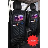HASBY 2 Adet Araba Koltuk Arkası Organizeri Tablet Tutucu Organizer Ipad Tablet Tutucu Siyah Deri Kapitone