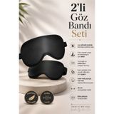 HASBY 2'li Siyah Yoga Göz Bandı – Işık Geçirmez Göz Maskesi Kadın Erkek İçin Konforlu Uyku Gözlüğü