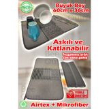 HASBY Mikrofiber Bulaşık Kurulama Matı Bezi Süper Su Emici Bulaşık Sepeti Katlanabilir Matlı Bulasiklik