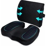 Hasby Visco Cocix Oturma Minderi ve Oto Araç Ofis Koltuk Sandalye Bel Destek Minderi - 34 x 45 cm - Siyah
