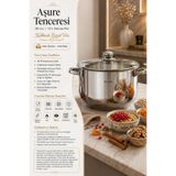 Hascevher 30 cm 13 Litre Dev Çelik Tencere – Aşure, Pilav, Çorba ve Kalabalık Sofralar İçin Premium Tencerem