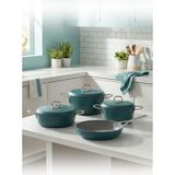 Hascevher Clarissa 7 Pcs Granit Elmas Tencere Seti (18/22TEN/26KAR/26TV)RENK: Su Yeşili - 10