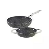 Hascevher Dora Granit 2 Prç Tava Seti Kapaksız (18/22) 2.2 mm Gri