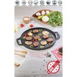 HASCHEF Zümrüt Döküm Çok Amaçlı Çift Taraflı Gözleme Tavası 34 Cm