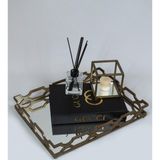 Hasdil Home Lazer Kesim Modern Zincir Dekoratif Aynalı, Söz Nişan Sunum Damat, Kahve Tepsisi Tray-07