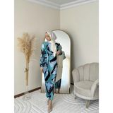 Hasenna ELB004 Piliseli Kemerli Elbise - Mavi - Standart