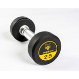Hasgym 2,5 kg Kauçuk Kaplı Profesyonel Olimpik Dumbbell ( Dambıl ) - Siyah - Sarı
