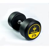 Hasgym 25 kg Kauçuk Kaplı Profesyonel Olimpik Dumbbell ( Dambıl ) - Siyah