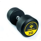 Hasgym 30 kg Kauçuk Kaplı Profesyonel Olimpik Dumbbell ( Dambıl ) - Siyah