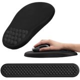 Hasinart Masaj Tasarımlı Ergonomik Mouse Pad ve Klavye Bilek Desteği, Yerden Tasarruflu Mouse Pad Bilek Desteği, Bilgisayar Masası için Kaymaz PU Tabanlı Bellek Köpüğü Bilek Desteği, Siyah