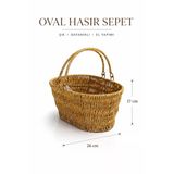 Hasır 2 Kulplu Oval Çok Amaçlı Sepet