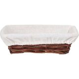 Hasır Bezli Dikdörtgen Hamur Mayalama Sepeti 24 cm (Esd-24) - Kahverengi - 1