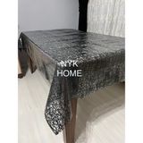 Hasır Desen Lüks Pvc Silinebilir Masa Örtüsü Tüm Renk ve Ölçüler - Siyah - 140 x 180 cm