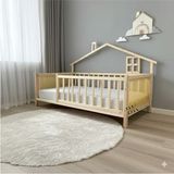 Hasır Doğal Ahşap Montessori Bebek ve Çocuk Karyolası - 90 x 190 cm