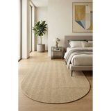 Hasır Dokulu Veranda Natural Jüt Görünüm Sisal İç ve Dış Mekan Oval Halı Vn09