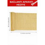 Hasır Dünyam Doğal Kamış Hasır Çit 90cm x 5m | Bahçe Çiti , Balkon Çiti, Bambu Çiti , Gölgelik, Rüzgar Koruyucu