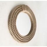 Hasır Halat Çerçeveli Yuvarlak Duvar Aynası - 40 cm (1)