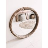 Hasır Halat Çerçeveli Yuvarlak Duvar Aynası - 80 cm (2)
