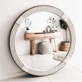 Hasır Halat Çerçeveli Yuvarlak Duvar Aynası - 80 cm (3)
