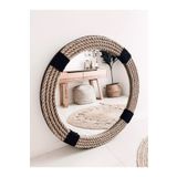 Hasır Halat Çerçeveli Yuvarlak Duvar Aynası - 80 cm (4)