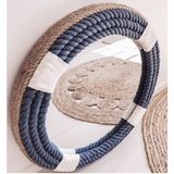 Hasır Halat Çerçeveli Yuvarlak Duvar Aynası - 80 cm (7)