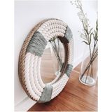 Hasır Halat Çerçeveli Yuvarlak Duvar Aynası - 90 cm (3)