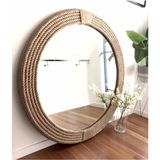 Hasır Halat Çerçeveli Yuvarlak Duvar Aynası - 90 cm (4)