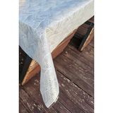 Hasır Lüx Pvc Kaplamalı Silinebilir Masa Örtüsü Su Geçirmez Lüks Muşamba Sofra Bezi Dantel Desenli - Beyaz - 140 x 240 cm
