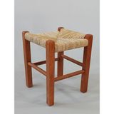 Hasır Örgülü Ahşap Tabure Ceviz 35cm (28cmx28cm)