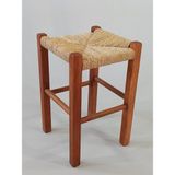 Hasır Örgülü Ahşap Tabure Ceviz 45cm (28cmx28cm)