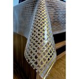 Hasır Pvc Deliksiz Şeffaf Kaplama Muşamba Masa Örtüsü Bakır Kolay Silinebilir Su Geçirmez - Altın - Gümüş - Bakır - 100 x 140 cm