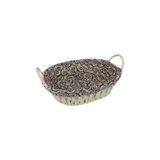 Hasır Rattan Ekmeklik Ekmek Sepeti Oval Kumaşlı