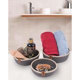Hasır Sepet 3 Lü Düzenleyici, 3 Lü Sepet Takımı, Jüt Sepet Organizer 3Lü Banyo Düzenleyicisi