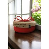 Hasır Sepet Kapaklı Sepet Düzenleyici Organizer El Emeği Handmade-25x10cm 1001000009371
