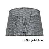 Hasır Siyah Doğal Lambader Şapkası
