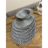 Hasırhane Galaxy Modern Jüt Supla ve Ekmeklik 7'li Set Gri - 30 x 33