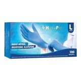 Haspet Nirtril Pudrasız Mavi Eldiven Large 100'LÜ - Siyah