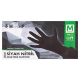 Haspet Nitril Eldiven Pudrasız Siyah Medium 50'li