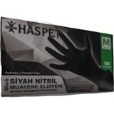 Haspet Nitril Muayene Eldiveni 100 Lü Pudrasız - Siyah