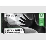 Haspet Siyah Nitril Eldiven 100Lü M