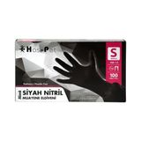 Haspet Siyah Nitril Muayene Eldiveni (Pudarsız)