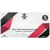 Haspet Vinil Pudrasız Eldiven Small 100'lü Siyah