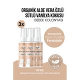 Hassas Bebek Kolonyası 3’lü Avantaj Seti Sütlü Vanilya Kokulu Nemlendirici Aloe Vera Özlü 40 ml x 3