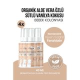 Hassas Bebek Kolonyası 4’lü Avantaj Seti Sütlü Vanilya Kokulu Nemlendirici Aloe Vera Özlü 40 ml x 4