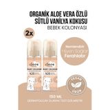 Hassas Bebek Kolonyası İkili Avantaj Seti Sütlü Vanilya Kokulu Nemlendirici Aloe Vera Özlü 150 ml x 2