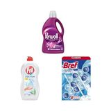 Hassas Sıvı Çamaşır Deterjanı Yenileme & Çiçek Cazibesi + Pril Losyon Aloe Özlü Kaşmir Etkisi ile Cilde Uyumlu + Bref Power Okyanus Kokulu - 0,25 gr