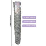 Hastel Hataş Teknik Hırdavat Bahçe Çit Teli 120 cm Yükseklik 20 Metre Uzunluk 1,6 mm Kalınlık - Gri